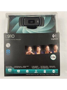 Logitech C910 Webcam HD Pro 1080p with Logitech Vid HD, Black